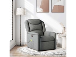 Vidaxl Poltrona De Massagens Reclinável Tecido Cinzento-escuro
