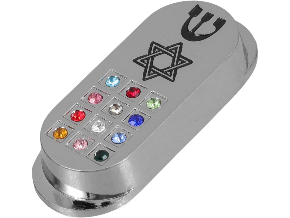 Mezuzá Ferro Prateado Design Pergaminho Religioso Decoração Artística Delicada Carro Fácil Guardar Presente GOKOCO