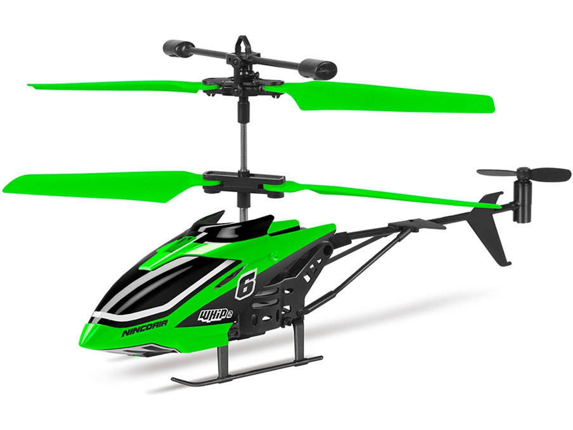 Helicóptero De Controle Remoto Aéreo Ninco Whip2 - Verde - Brinquedo Controlado Por Rádio Para Adultos - 2 Canais - Interno