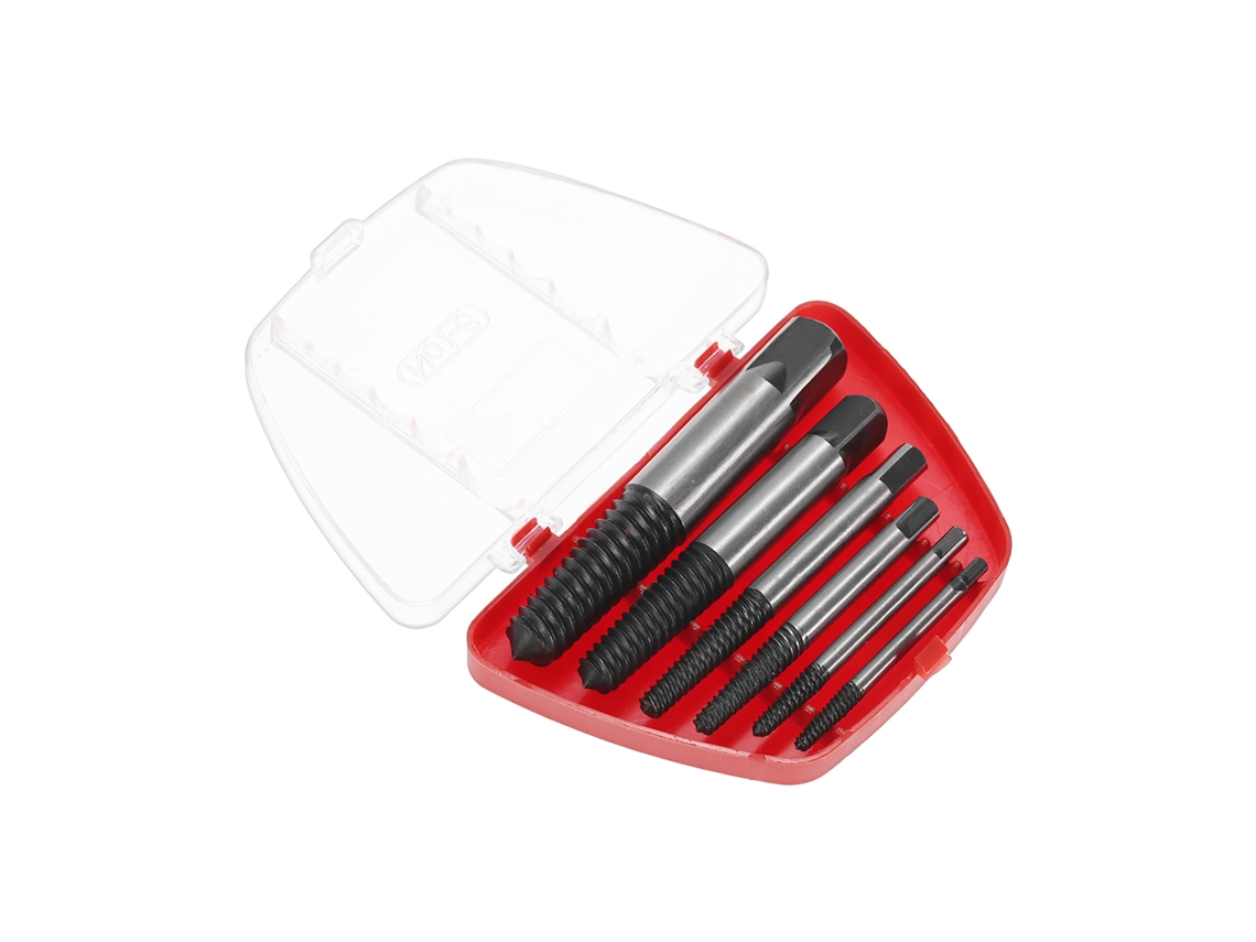 Conjunto de 6 extratores de furos quebrados e porca com brocas de 3 a 22 mm, ferramentas práticas para casa e indústria.