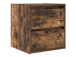 Mesa de Cabeceira de Parede em Cor Carvalho Fumado MAISON EXCLUSIVE (38x34x40 cm)