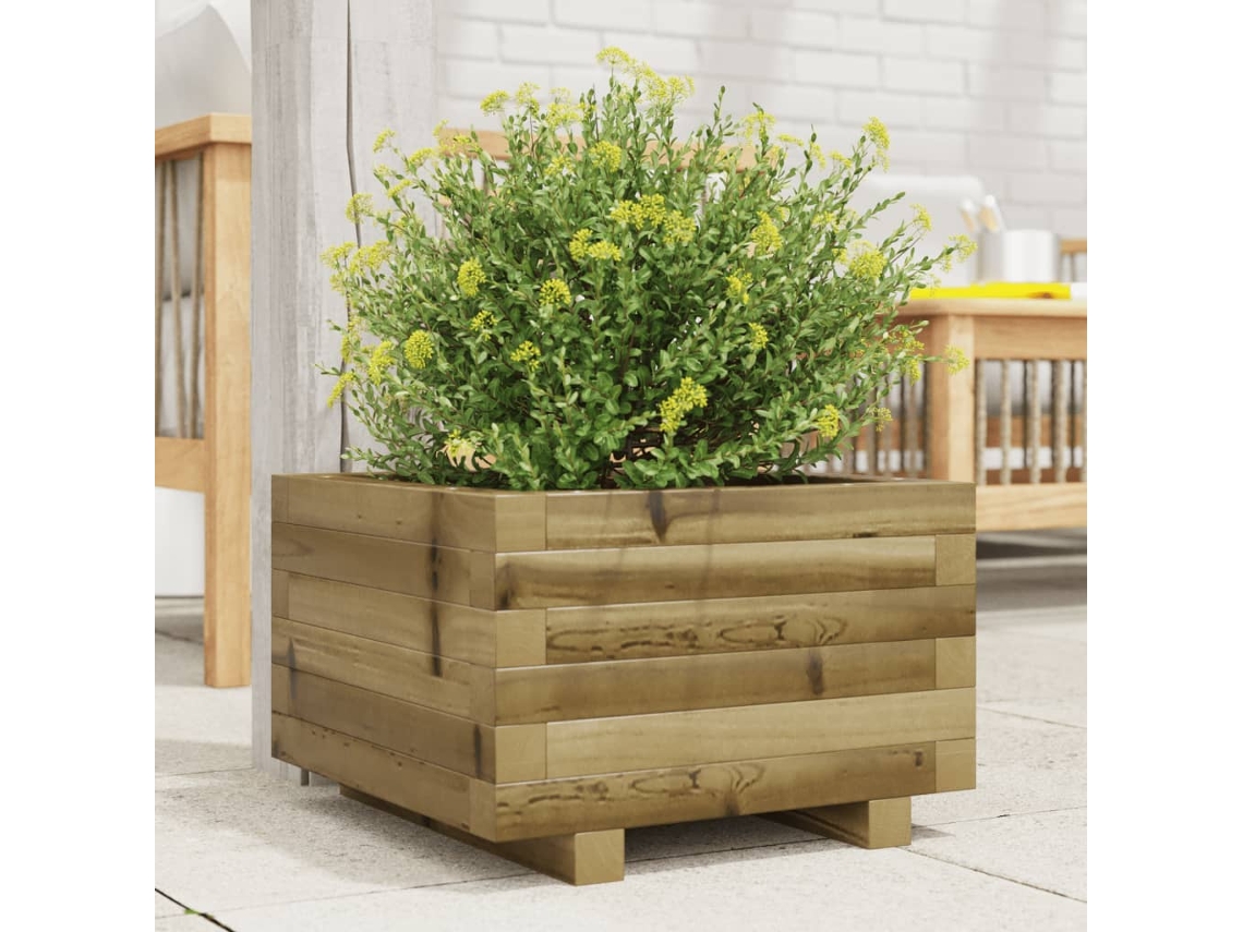 Vidaxl Vaso/floreira De Jardim 40x40x26,5 Madeira De Pinho Impregnada