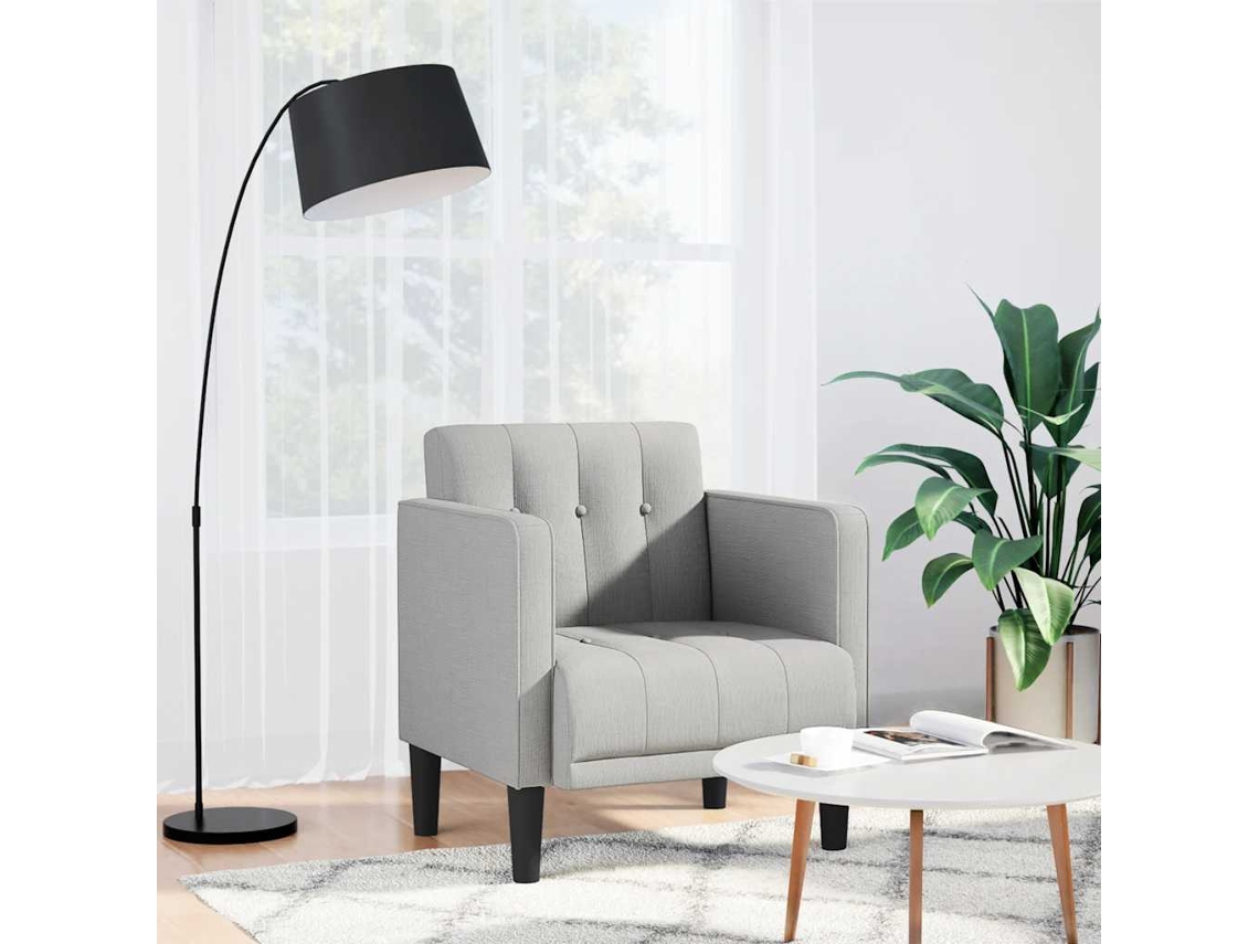 Vidaxl Poltrona Com Apoio De Braços 53 Cm Tecido Cinzento Nublado