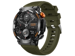 (verde) Smartwatch Militar Masculino: Atende/faz Chamadas, Possui Lanterna Led E Bússola.