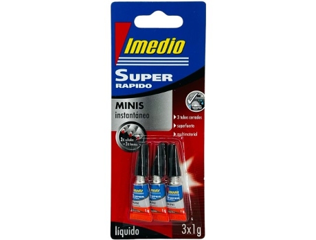 Livro Blister 3 Tubos Pegamento Súper Rápido Mini 1g. Imedio De Desconocido (espanhol)