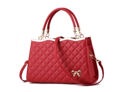 Bolsa Transversal Esportiva Moderna com Laço e Bordado em Padrão de Diamante, Modelo 2026. claret YUNZII