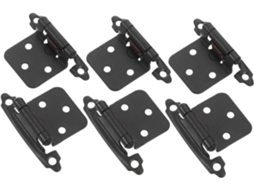 Conjunto De 6 Pretas Com Para Portas Armário, 1/2 Polegada (1,5 Mm)