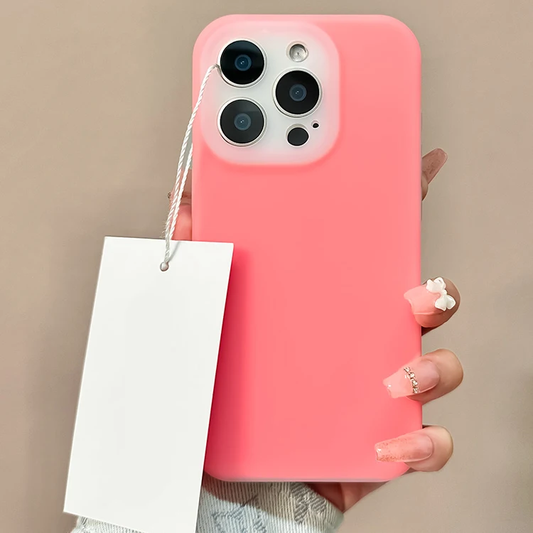 Capa De Celular Em Silicone Líquido Na Cor Rosa-avermelhada Para Iphone 13 Pro Max