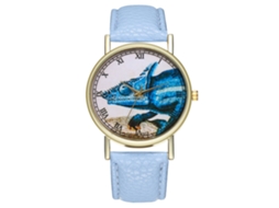 Relógio de Pulso Analógico para Casais com Pulseira Pu Fashion (azul Claro)