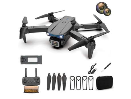 Mini Drone LKC E99 Profissional com Câmara Full Hd 1080 Câmera Dupla + 1 Bateria 15 Min- Preto