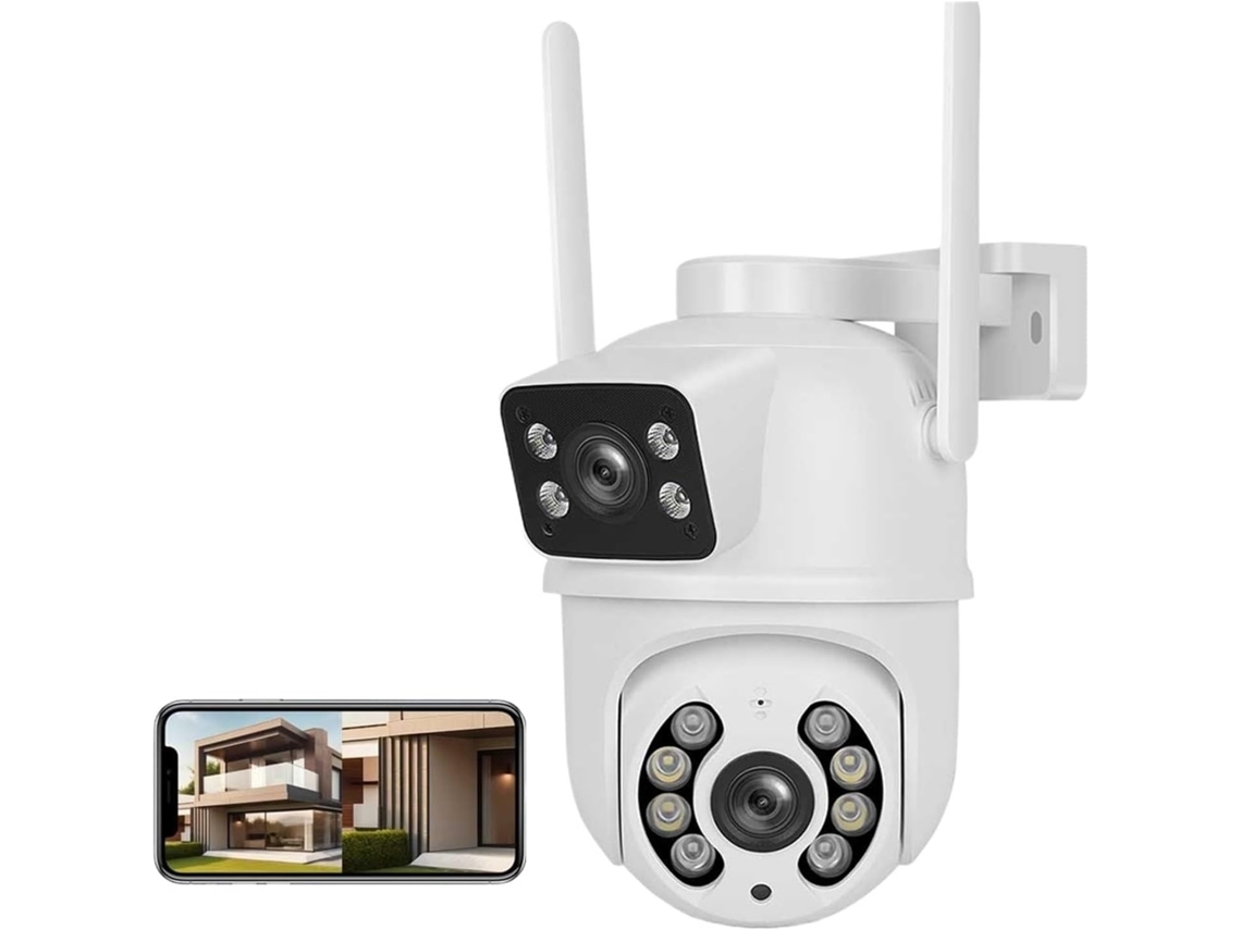 Câmera Ptz Wifi de 4mp com Telas de Lente Dupla, Detecção Humana por Ia, Sem Fio para Uso Externo. SFUSHOS
