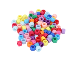 2026 100 peças de contas para cabelo e barba para projetos de design DIY simples. Tamanho perfeito. Material plástico leve.