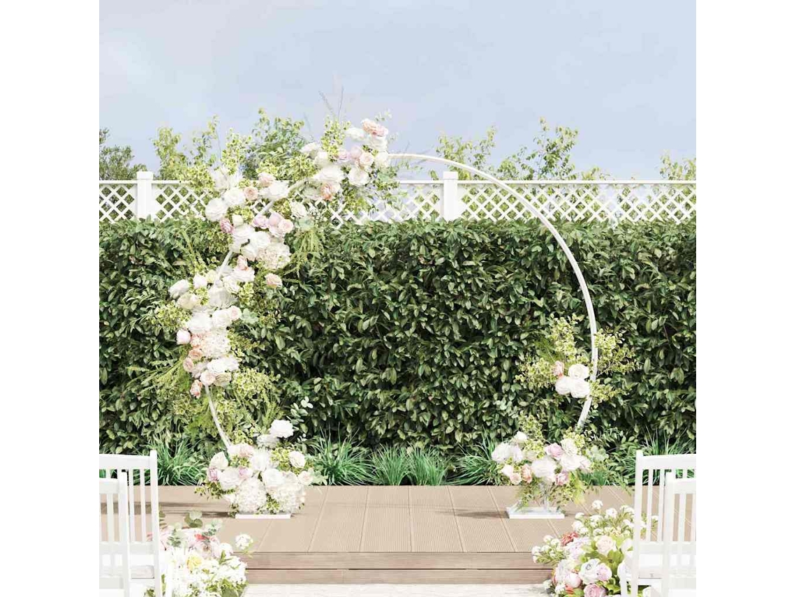 Vidaxl Arco De Casamento Duplo Branco 220 X 45 X 200 Cm Aço
