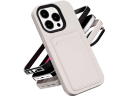 Capa Compatível Com Apple Iphone 13, De Tpu Macia Com Porta-cartão De Crédito Branca