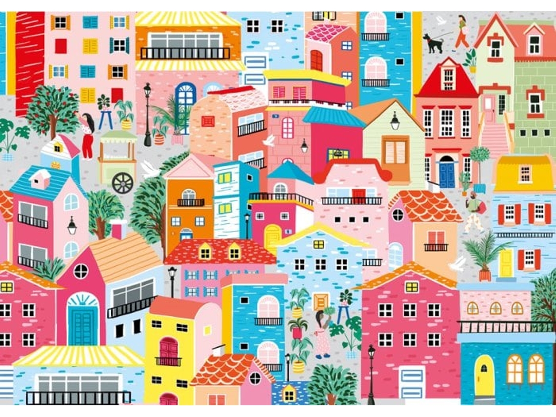 Quebra Cabeça Magnolia Casas Coloridas 1000 Peças