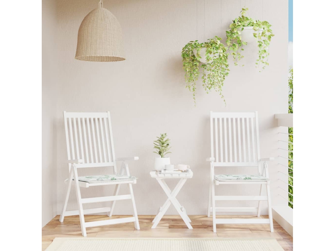 Vidaxl Almofadões P/ Cadeira 2pcs 50x50x3cm Tecido Padrão Folhas