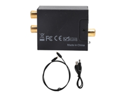 Conversor De Áudio Digital Para Analógico Usb Adaptador De Alumínio Preto Dc 5v 1a