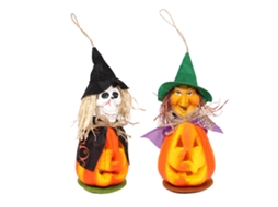 Laxiscreed Conjunto De Lanternas Halloween Com Abóbora Bruxa E Caveira, 2 Peças Para Decoração Assustadora
