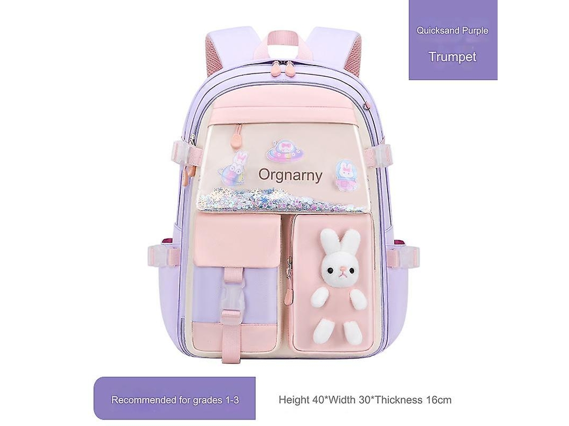 Mochila Escolar Pequena Roxa, Mochila Escolar Fofa Para Meninas, Mochila Infantil Com Grande Capacidade Para Alunos Do Ensino Fund Slowmoose