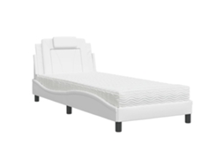 Bed, Beds Vidaxl Branco Couro Artificial (90 X 190 Cm)