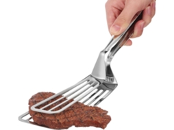 Pinça De Peixe Em Aço Inoxidável 1 Peça, Multifuncional, Ideal Para Bifes E Grelhados, Com Cabo Longo, Anti Queimaduras