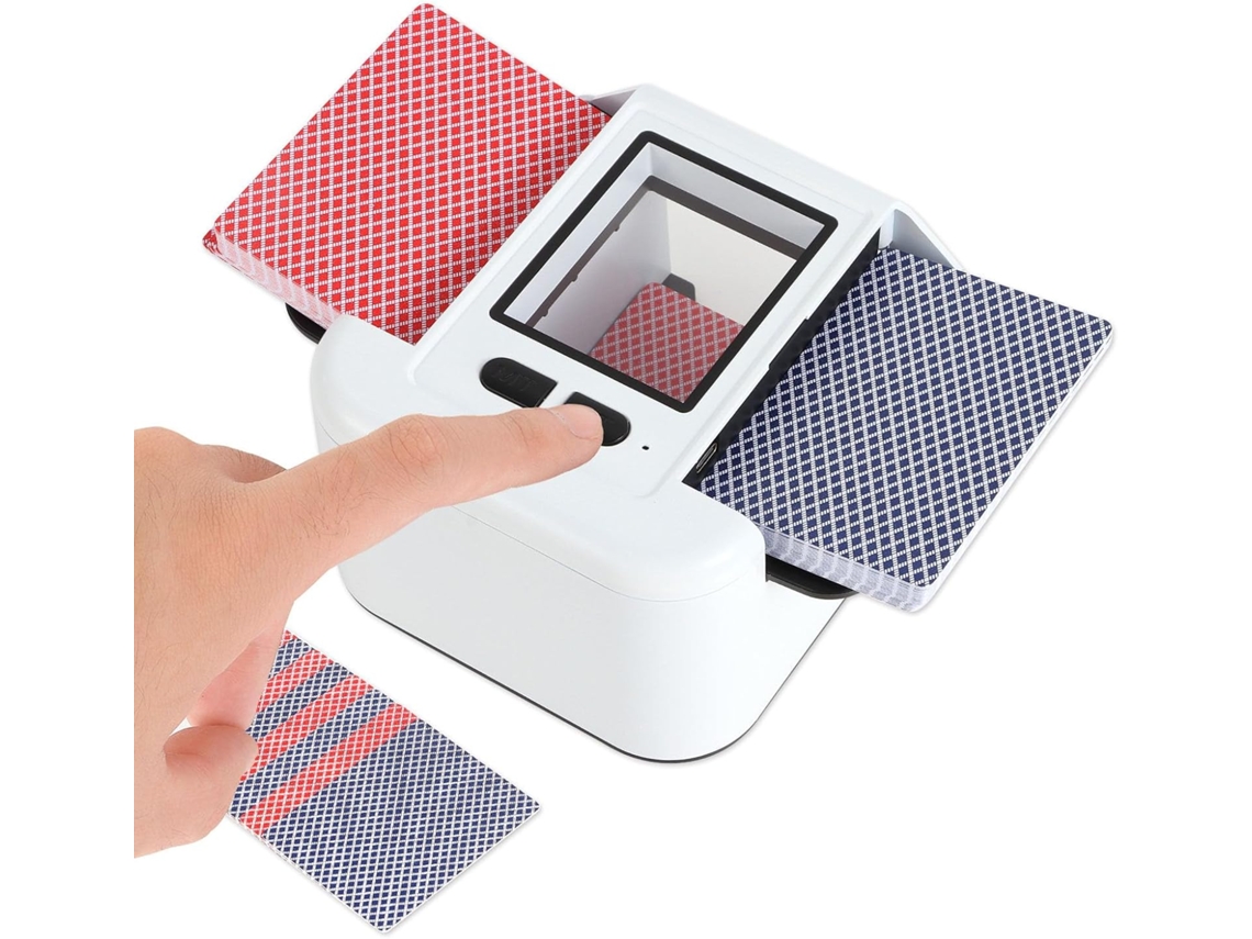 Embaralhador de cartas SFUSHOS automático, silencioso, grande capacidade