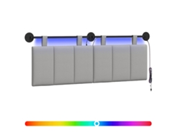 Conjunto 1 Cabeceira Suspensa Vidaxl Cinzento Veludo (130 X 55 X 5 Cm)