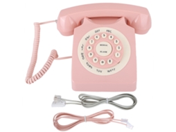 Telefone Fio Vintage Rosa Com Qualidade De Chamada Hd