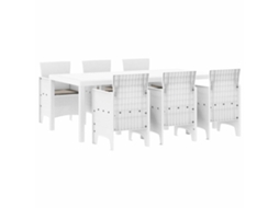 Maison Exclusive - Conjunto De Jantar Para Jardim 7 Pcs Branco Polipropileno