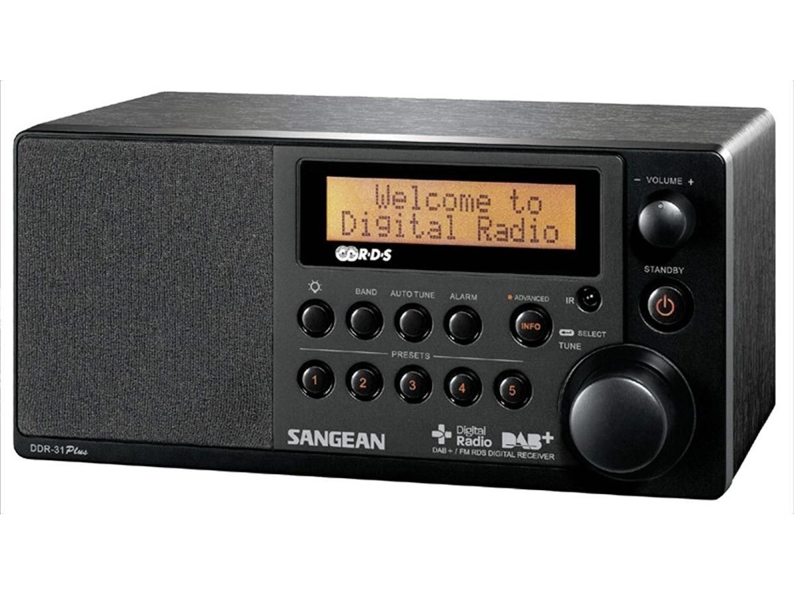 Rádio de mesa preto SANGEAN DDR-31+
