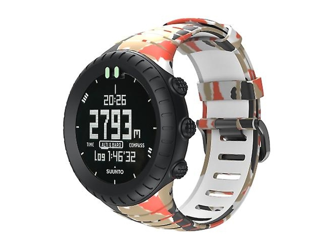 Pulseira De Relógio Lurelia Para Suunto Core Tpu Impresso Laranja Camuflagem