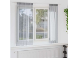 Vidaxl Cortina De Voile 2 Unid. Cinza Escuro 175 X 140 Cm Poliéster