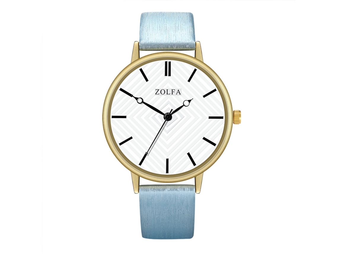 Reloj De Pulsera De Cuarzo Para Hombre Y Mujer Con Dial Redondo Moda (azul)