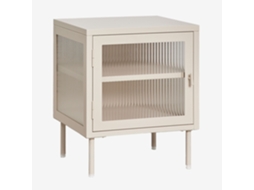 Sklum Pack De 2 Mesas De Cabeceira 45x40 Cm Em Aço E Vidro Paoline Aço Beige Creme