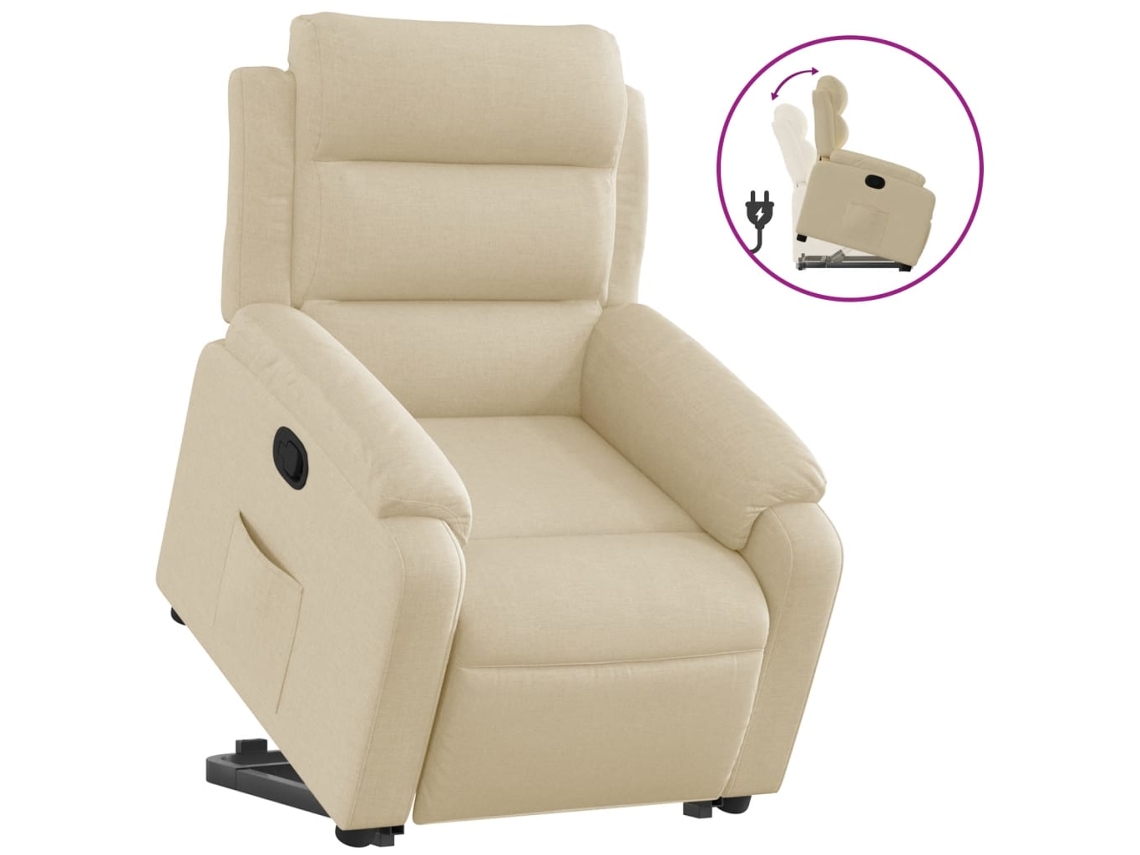 Stand Up Recliner Chair, Stand Up Recliner Chairs Vidaxl Creme Tecido