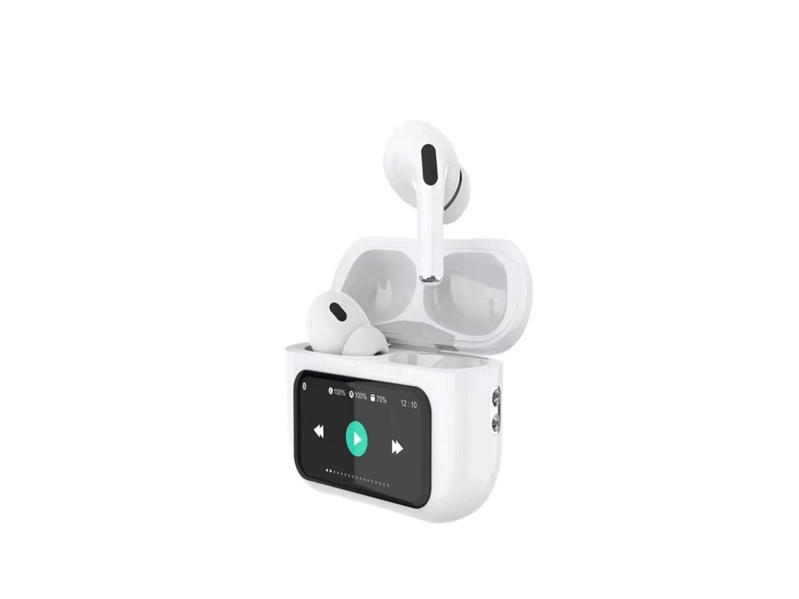 Fones sem fio Bluetooth 5.4 ANC cancelamento ruído microfone tela sensível ao toque compatível iPhone e Android Branco JIAPEI