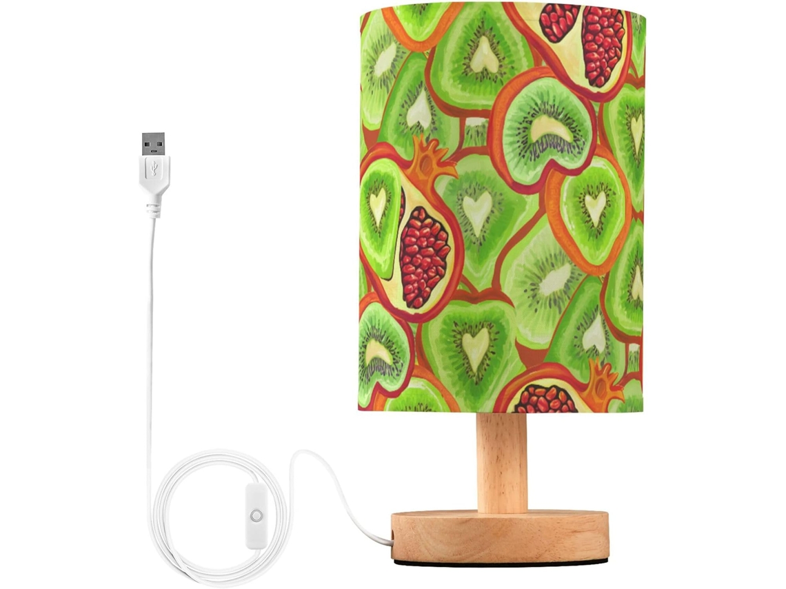 Abajur De Cabeceira Em Formato Fatias Kiwi Com Porta Usb, Sem Necessidade De Lâmpada, Luz Led Quente Para Quarto, Sala