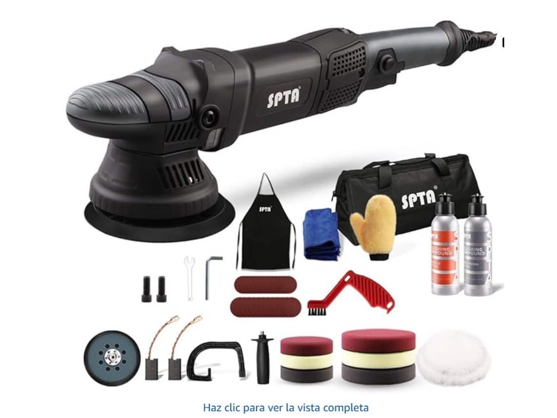 Spta Polidora Orbital Dupla Ação 750w 125mm (5") Com 6 Velocidades - Kit Completo Para Polimento Automóvel, Remoção De Riscos E Oxidação, Inclui 4 Dis