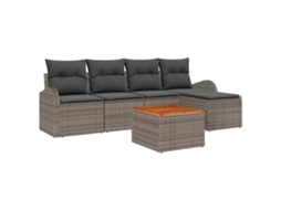 Maison Exclusive - Conjunto De Sofá De Jardim 6 Unid. Cinzeto Vime Pe