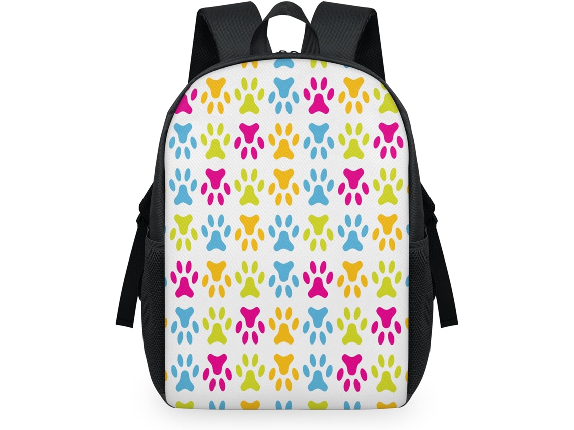 Mochila Tropicallife Colorida com Estampa Fofa de Patinhas de Cachorro para Crianças 32 5 X 15 X 44 9 Cm Tecid