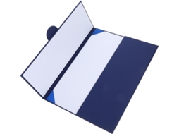 Pasta para Certificados Luxshiny com Data Redonda, Azul Pérola, Dupla em Três Partes, para Documentos e Diplomas