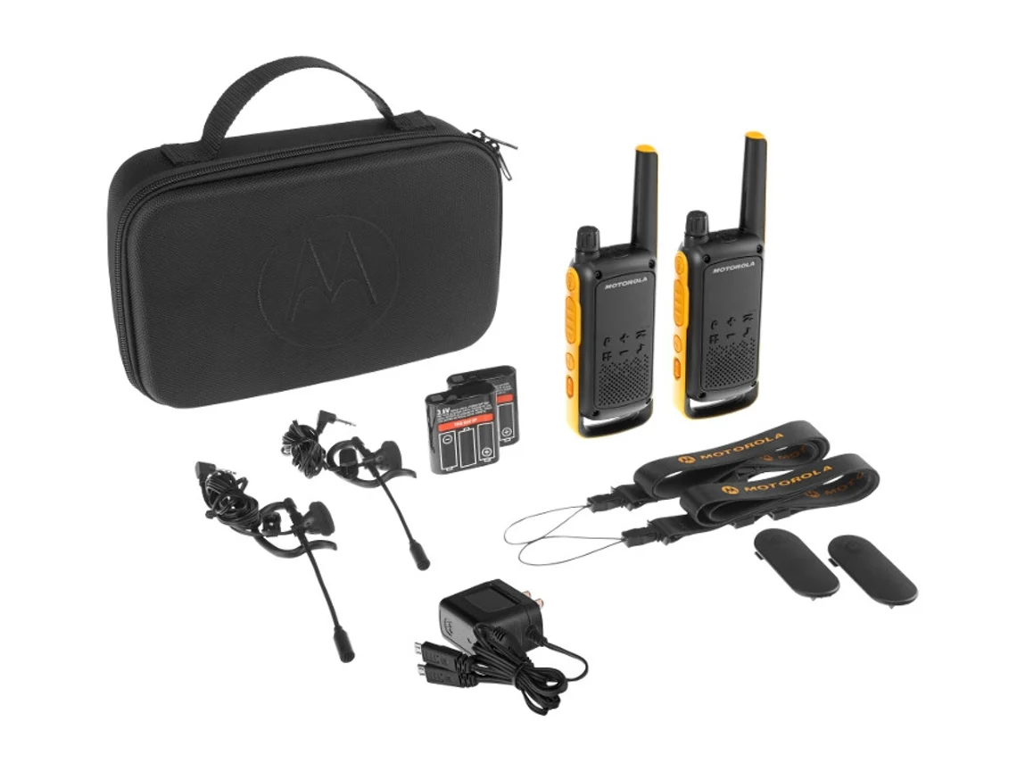 Walkie-Talkie MOTOROLA T82 Extreme Duo (16 Canais - 121 Sub-Canais - Até 10 Km - Até 18h - Preto)