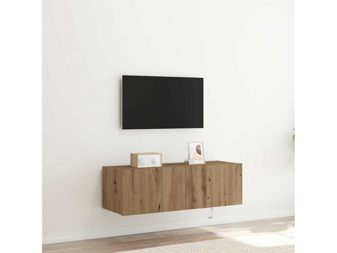 Vidaxl Armário De Tv De Parede 100 X 35 X 31 Cm Carvalho Artesanal