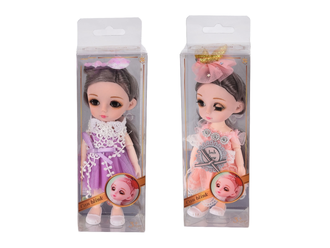 Rebe-2 Peças De Boneca Menina Bonita De 6,7 Polegadas Com Vestido Exquisito Presente Decoração Para Festa De Aniversário
