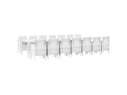 Conjunto 15 Móveis De Jardim Vidaxl Branco Polipropileno (400 X 100 X 73 Cm)