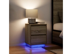 Vidaxl Mesas Cabeceira C/ Luzes Led 2 Pcs 38x34x50cm Carvalho Sonoma