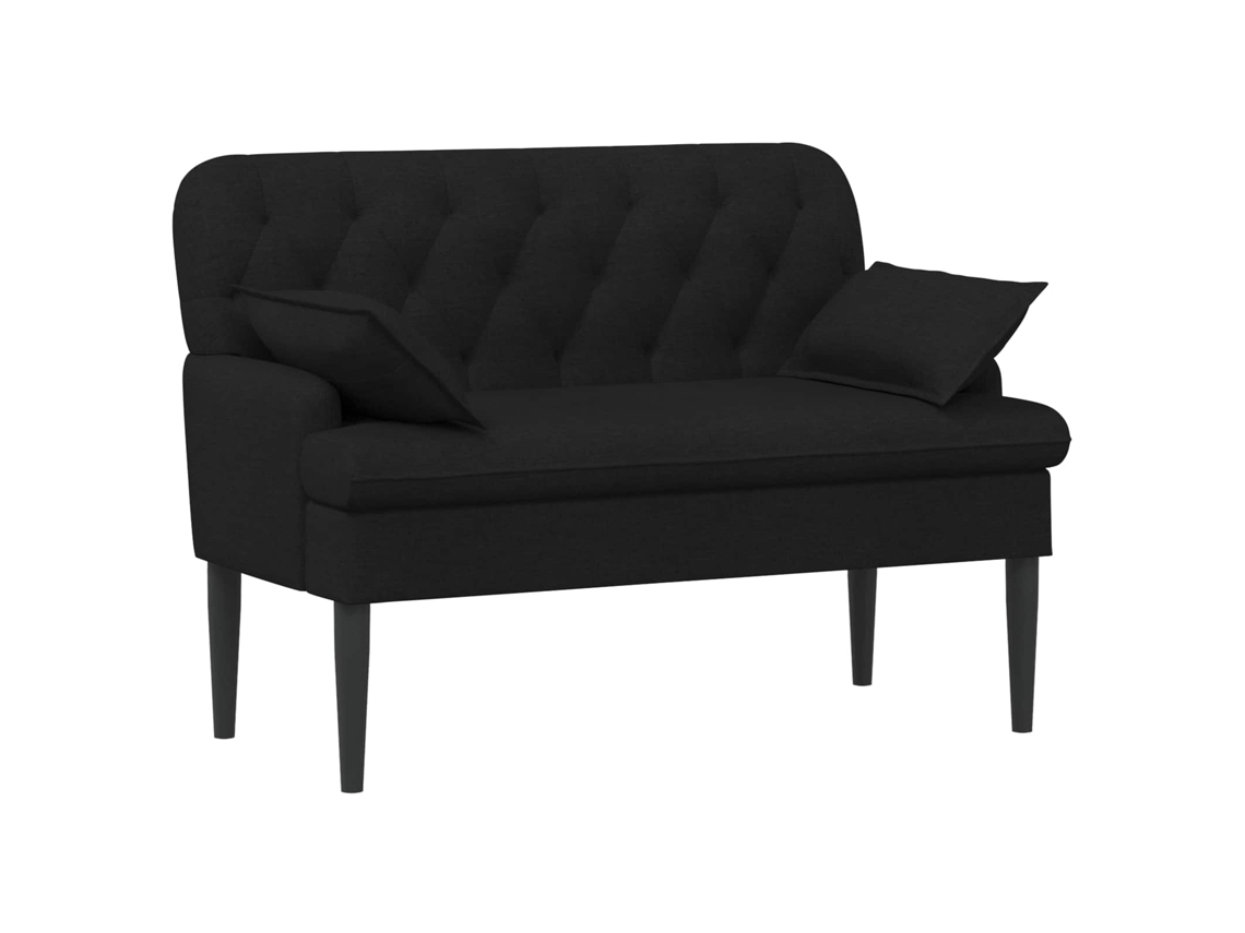 Conjunto 1 Sofá Para Dois Vidaxl Preto Tecido (111 X 68 X 80 Cm)