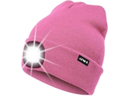 Rebe-gorro Com Luz Recarregável Para Correr Gorro Ultra Brilhante 4 Led Impermeável Lanterna Frontal Rosado