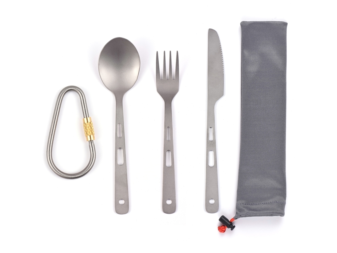 Conjunto de Talheres de Titânio para Casa e Camping