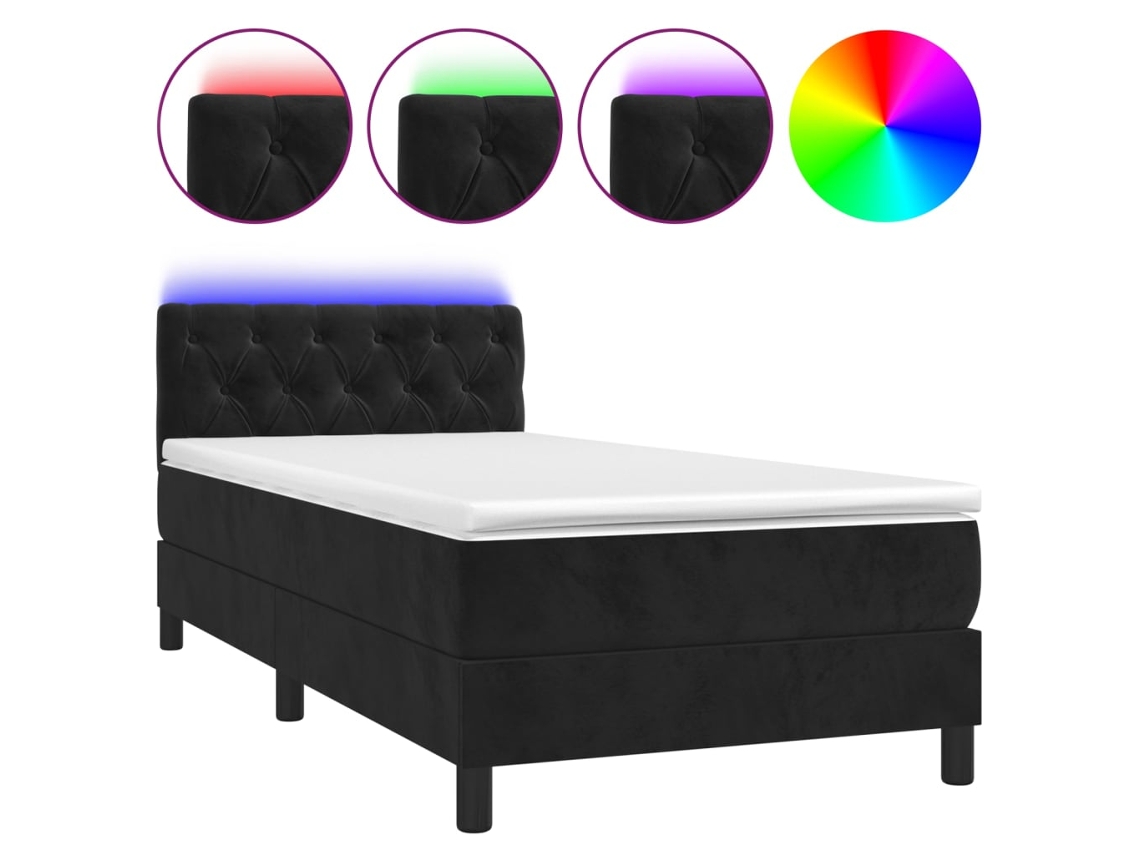 Box Spring Bed, Box Spring Beds Vidaxl Preto Veludo (80 X 200 Cm)